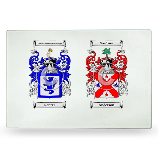 Double Coat of Arms Glass Cutting Board