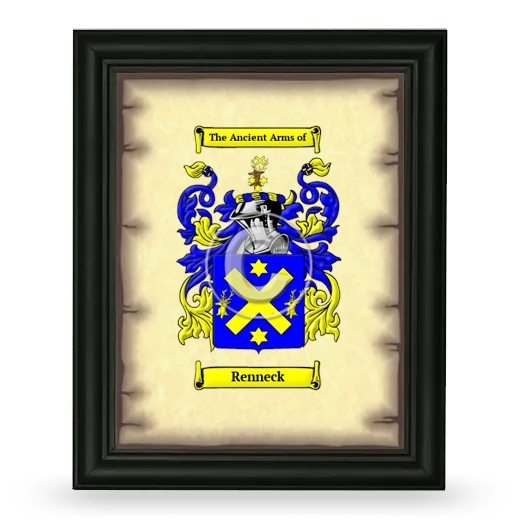 Renneck Coat of Arms Framed - Black