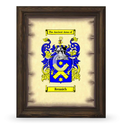 Rennich Coat of Arms Framed - Brown