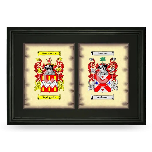 Double Coat of Arms Framed - Black