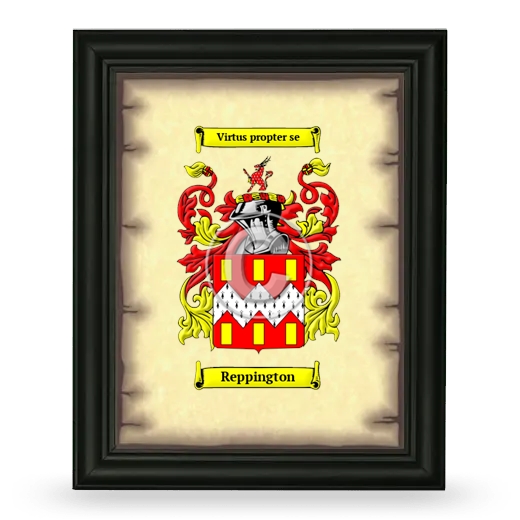 Reppington Coat of Arms Framed - Black