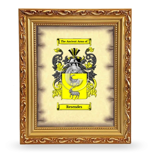 Resendes Coat of Arms Framed - Gold