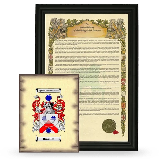 Reaveley Framed History and Coat of Arms Print - Black