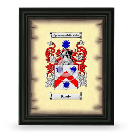 Rively Coat of Arms Framed - Black