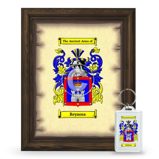 Reynosa Framed Coat of Arms and Keychain - Brown