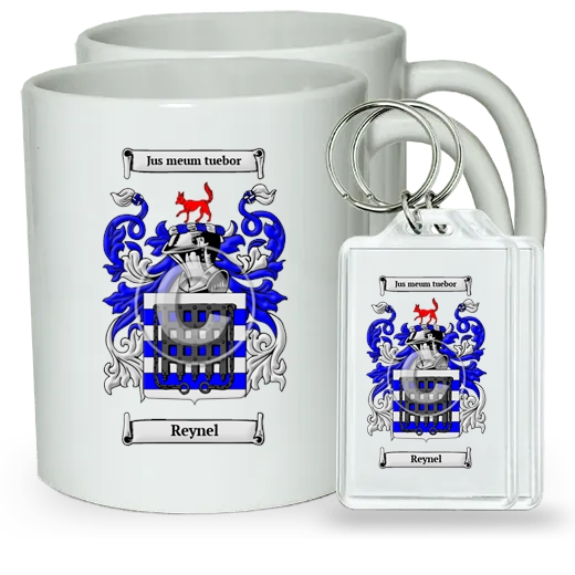 Reynel Pair of Coffee Mugs and Pair of Keychains