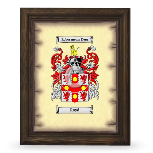 Royd Coat of Arms Framed - Brown