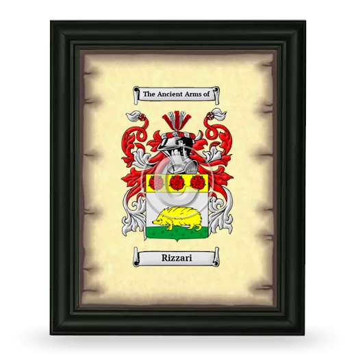 Rizzari Coat of Arms Framed - Black