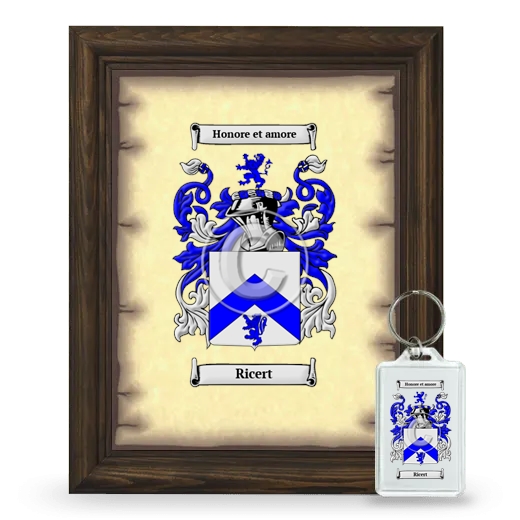 Ricert Framed Coat of Arms and Keychain - Brown