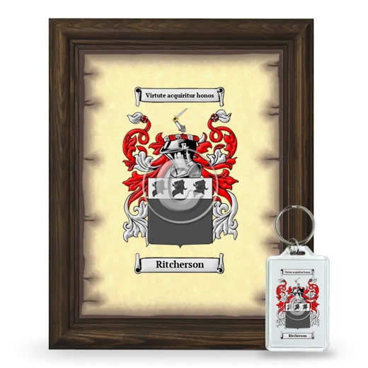 Ritcherson Framed Coat of Arms and Keychain - Brown