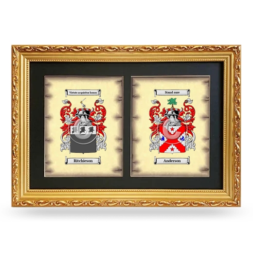 Double Coat of Arms Framed - Gold