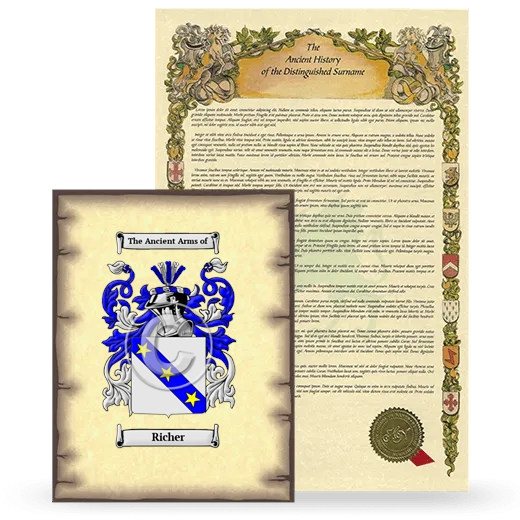 Richer Coat of Arms and Surname History Package