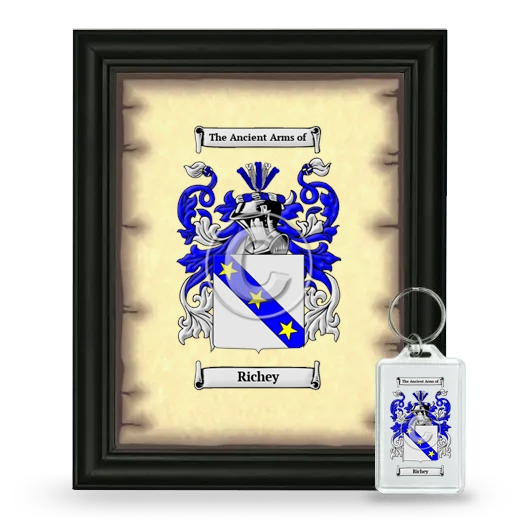 Richey Framed Coat of Arms and Keychain - Black