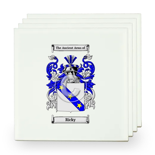 Ricky Set of Four Small Tiles with Coat of Arms