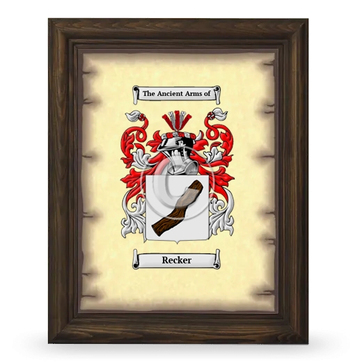 Recker Coat of Arms Framed - Brown