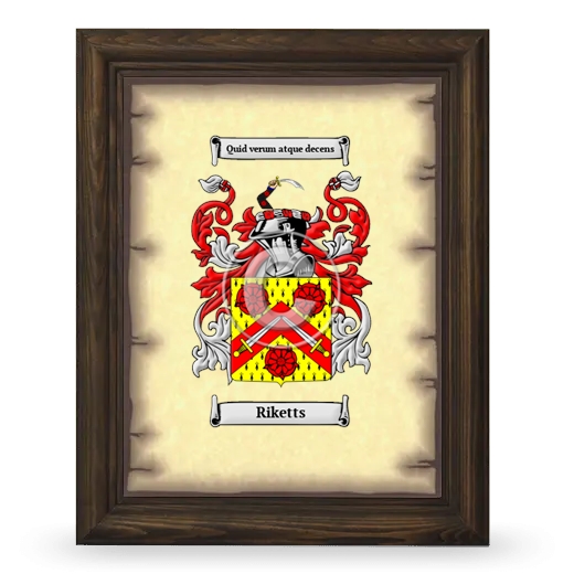 Riketts Coat of Arms Framed - Brown