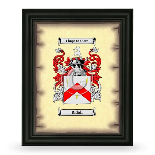 Ridall Coat of Arms Framed - Black