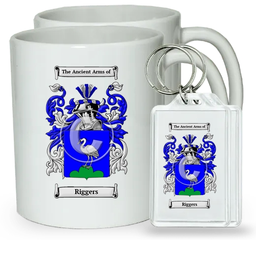 Riggers Pair of Coffee Mugs and Pair of Keychains