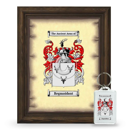 Regmaidant Framed Coat of Arms and Keychain - Brown