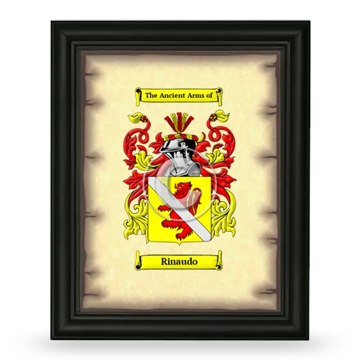 Rinaudo Coat of Arms Framed - Black