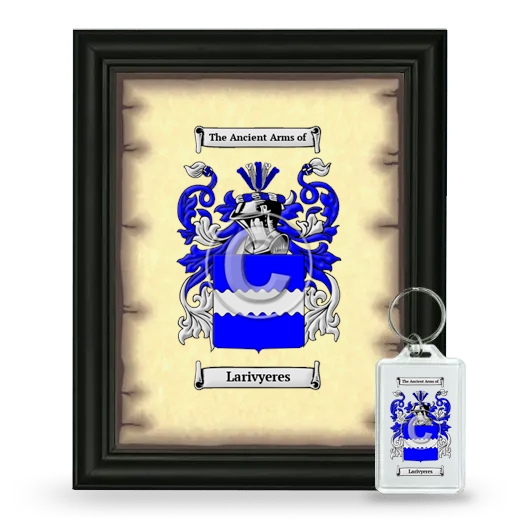 Larivyeres Framed Coat of Arms and Keychain - Black