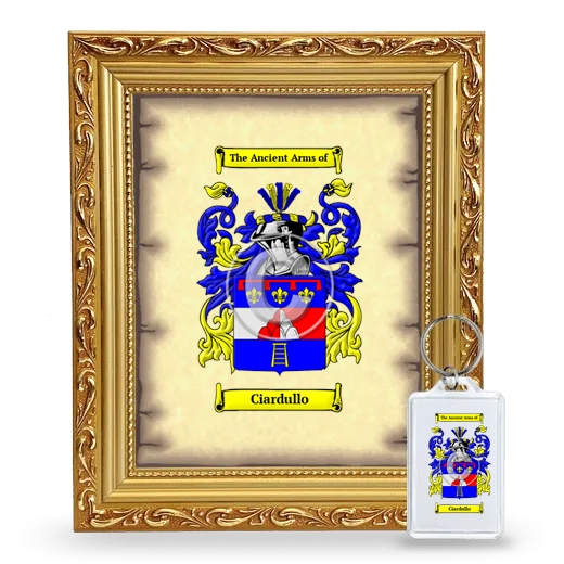 Ciardullo Framed Coat of Arms and Keychain - Gold