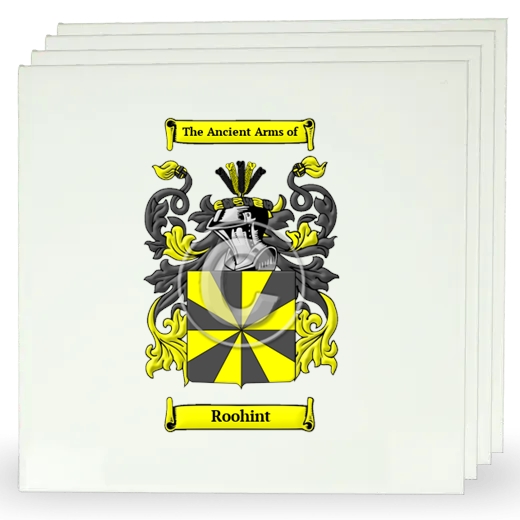 Roohint Set of Four Large Tiles with Coat of Arms