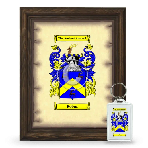 Robus Framed Coat of Arms and Keychain - Brown