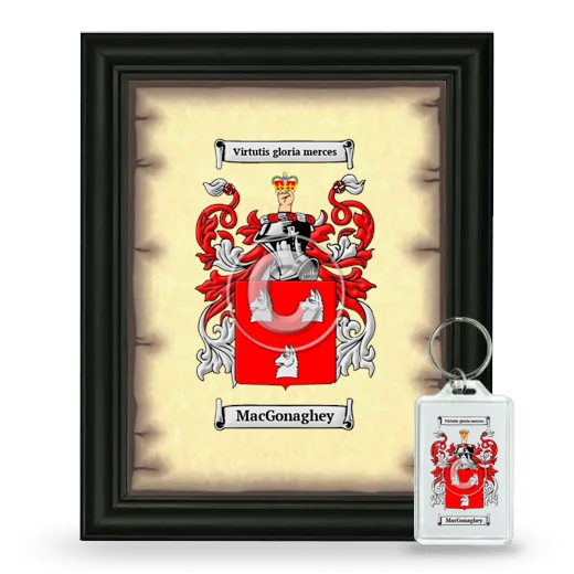 MacGonaghey Framed Coat of Arms and Keychain - Black