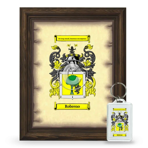 Robreno Framed Coat of Arms and Keychain - Brown