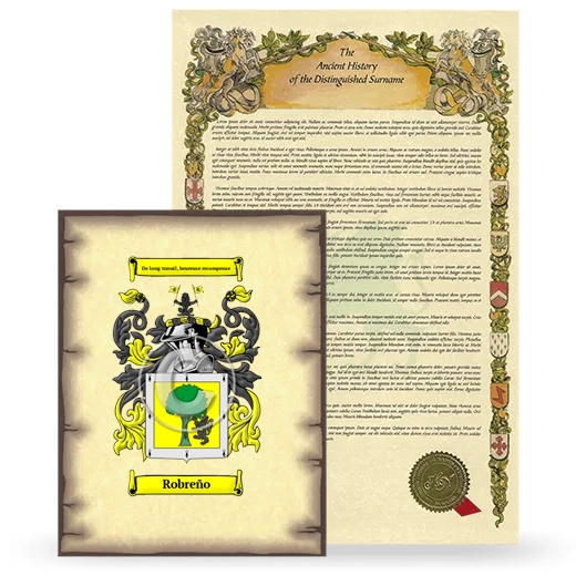 Robreño Coat of Arms and Surname History Package