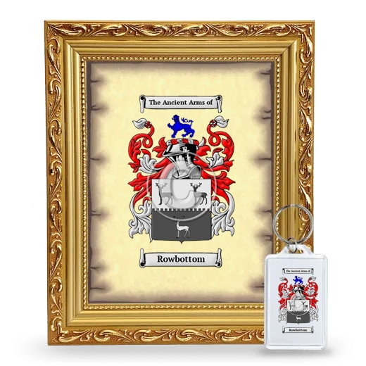 Rowbottom Framed Coat of Arms and Keychain - Gold