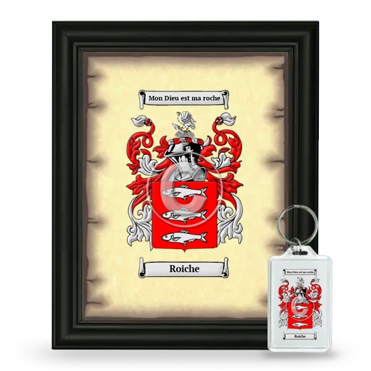 Roiche Framed Coat of Arms and Keychain - Black
