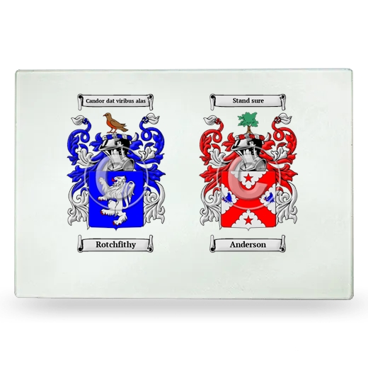 Double Coat of Arms Glass Cutting Board