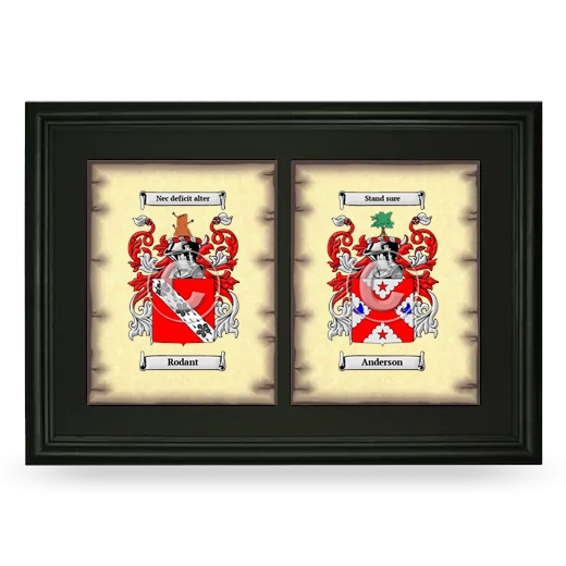 Double Coat of Arms Framed - Black