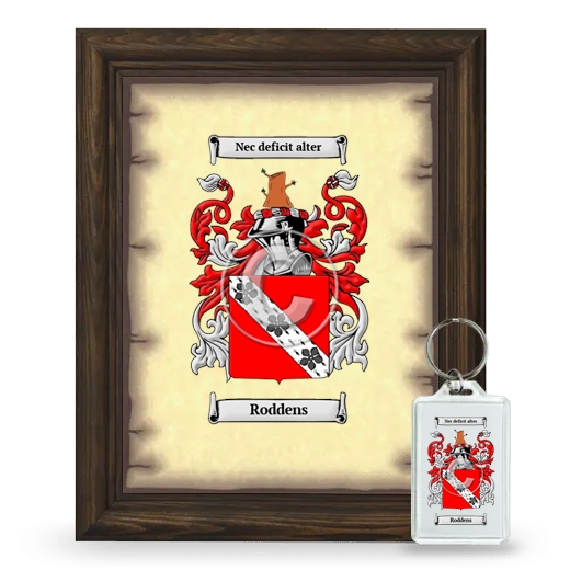 Roddens Framed Coat of Arms and Keychain - Brown