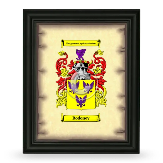 Rodoney Coat of Arms Framed - Black