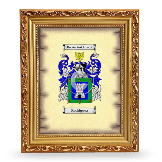 Rodriguez Coat of Arms Framed - Gold