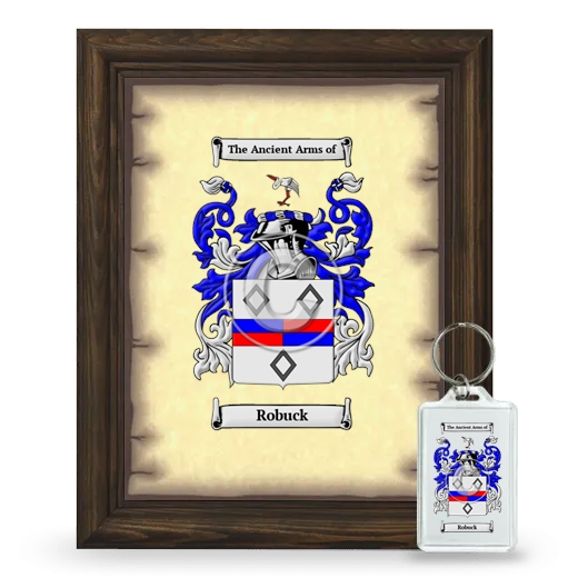 Robuck Framed Coat of Arms and Keychain - Brown