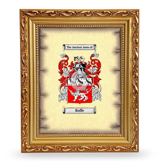 Roffe Coat of Arms Framed - Gold