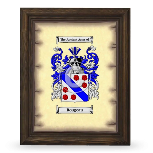 Rougeau Coat of Arms Framed - Brown