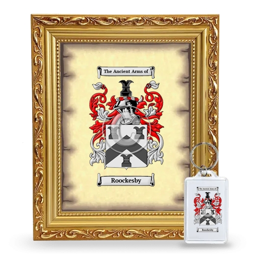 Roockesby Framed Coat of Arms and Keychain - Gold