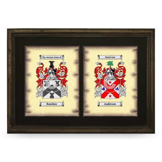 Double Coat of Arms Framed - Brown