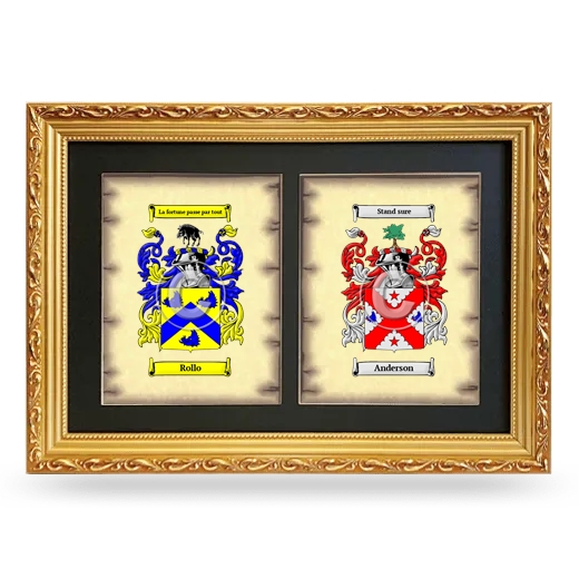 Double Coat of Arms Framed - Gold