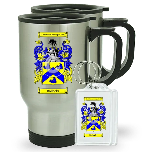 Rollocks Pair of Travel Mugs and pair of Keychains