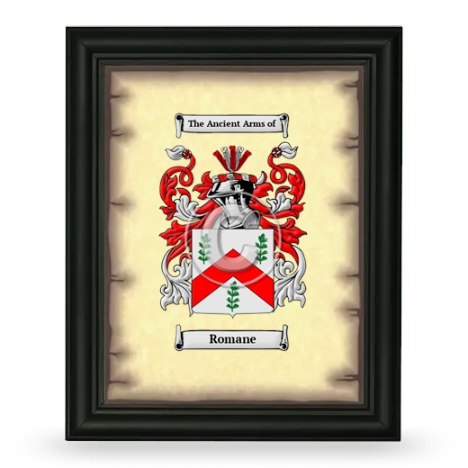 Romane Coat of Arms Framed - Black