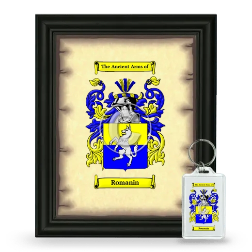 Romanin Framed Coat of Arms and Keychain - Black