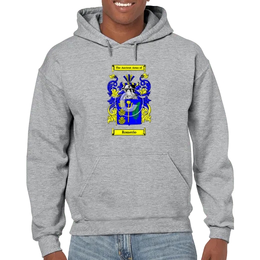 Romerio Grey Unisex Coat of Arms Hooded Sweatshirt