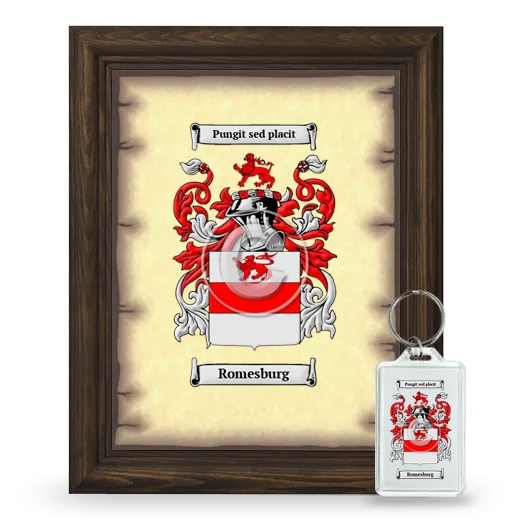 Romesburg Framed Coat of Arms and Keychain - Brown