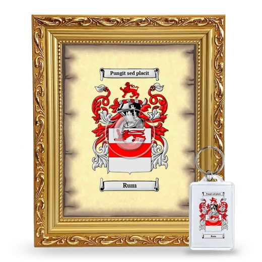 Rum Framed Coat of Arms and Keychain - Gold